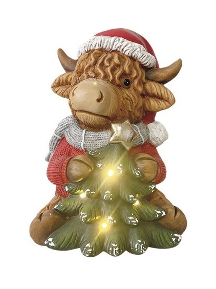 LED Highland Cow Tree 36cms LED Highland Cow Tree 36cms