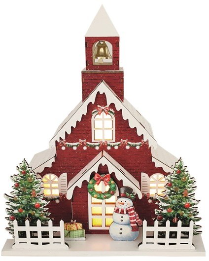 LED Christmas Church Road 24 x 30cms LED Christmas Church Road 24 x 30cms
