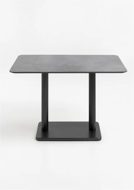 Brest 120 x 75cm Bistro Table (77cm High) - Stone Anthracite Top & Black Frame by Habufa Brest 120 x 75cm Bistro Table (77cm High) - Stone Anthracite Top & Black Frame by Habufa