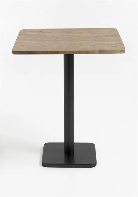 Brest 75 x 75cm Bar Table (92cm High) - Vintage Oak Natural Top & Black Frame - by Habufa Brest 75 x 75cm Bar Table (92cm High) - Vintage Oak Natural Top & Black Frame - by Habufa