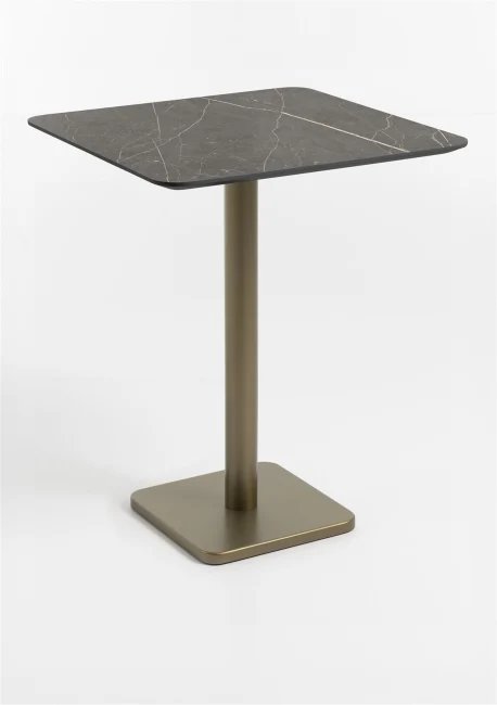 Brest 75 x 75cm Bar Table (92cm High) - Marble Onyx Top & Black Frame - by Habufa Brest 75 x 75cm Bar Table (92cm High) - Marble Onyx Top & Black Frame - by Habufa