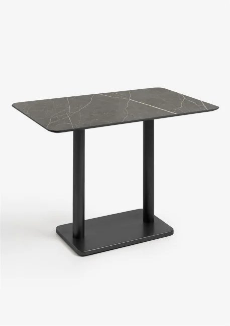 Brest 120 x 75cm Bar Table (92cm High) - Marble Onyx Top & Black Frame - by Habufa Brest 120 x 75cm Bar Table (92cm High) - Marble Onyx Top & Black Frame - by Habufa