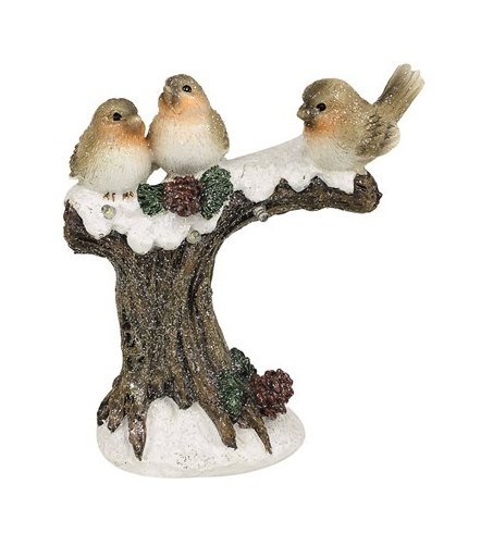 LED Branch With Robins 19cm LED Branch With Robins 19cm