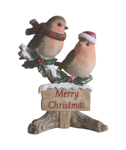 Merry Xmas Robins 12cm Merry Xmas Robins 12cm