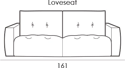 Gravina Loveseat - Slim Arm Version (161cm) by Italia Living Gravina Loveseat - Slim Arm Version (161cm) by Italia Living