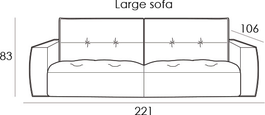 Gravina Large Sofa - Slim Arm Version (221cm) by Italia Living Gravina Large Sofa - Slim Arm Version (221cm) by Italia Living