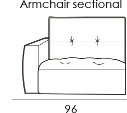 Gravina Armchair Section Left - Slim Arm Version (96cm) by Italia Living Gravina Armchair Section Left - Slim Arm Version (96cm) by Italia Living