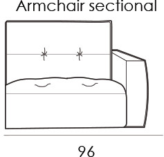 Gravina Armchair Section Right - Slim Arm Version (108cm) by Italia Living Gravina Armchair Section Right - Slim Arm Version (108cm) by Italia Living