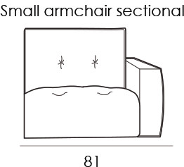 Gravina Small Armchair Section Right - Slim Arm Version (81cm) by Italia Living Gravina Small Armchair Section Right - Slim Arm Version (81cm) by Italia Living