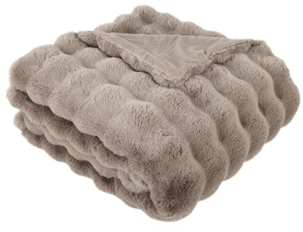 Soft Bubble Throw Faux Rabbit Taupe 150 x 200 Soft Bubble Throw Faux Rabbit Taupe 150 x 200