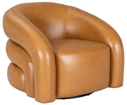Rocco Swivel Lounge Chair (Brown PU Leather) Rocco Swivel Lounge Chair (Brown PU Leather)