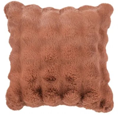 Soft Bubble Cushion In Faux Rabbit Orange 50 x 50 Soft Bubble Cushion In Faux Rabbit Orange 50 x 50