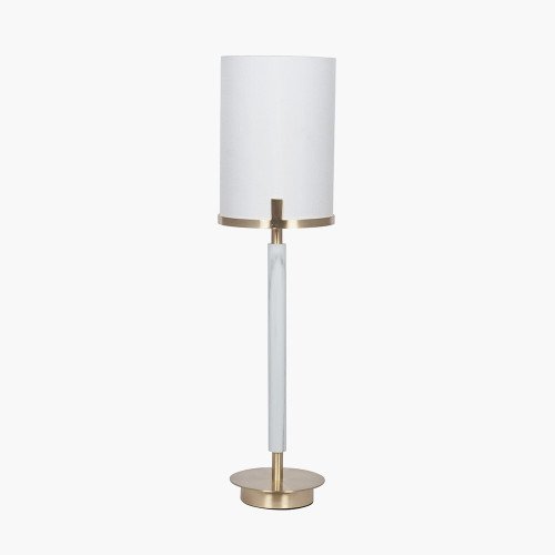 Champagne Gold Metal & Marble Effect Table Lamp Champagne Gold Metal & Marble Effect Table Lamp