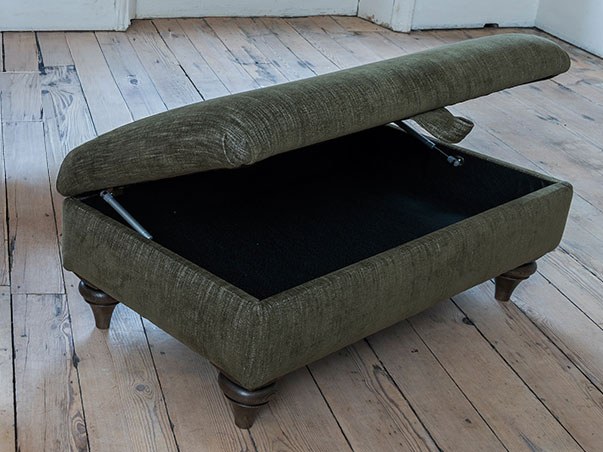 Darcey Legged Ottoman Stool by Alstons Darcey Legged Ottoman Stool by Alstons