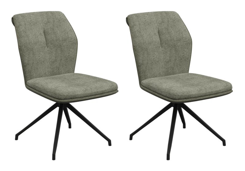 Pair of Catania Swivel Dining Chairs (Green) Pair of Catania Swivel Dining Chairs (Green)