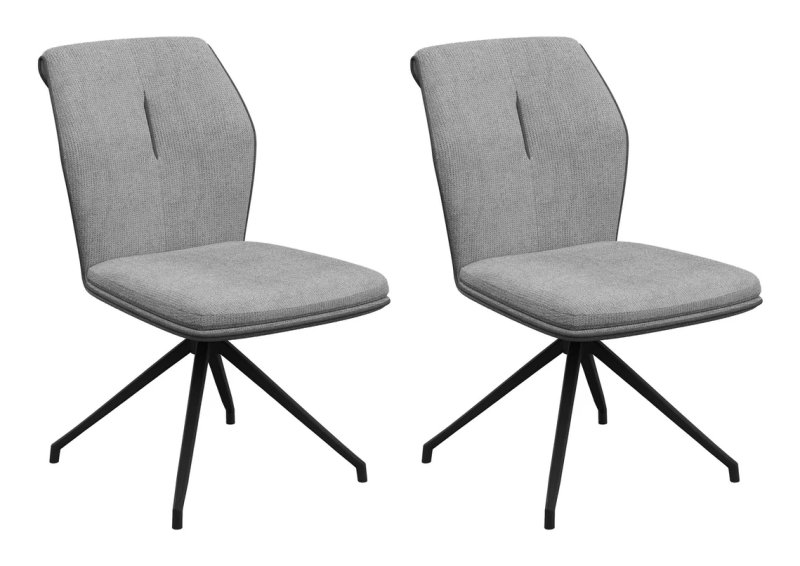Pair of Catania Swivel Dining Chairs (Grey) Pair of Catania Swivel Dining Chairs (Grey)