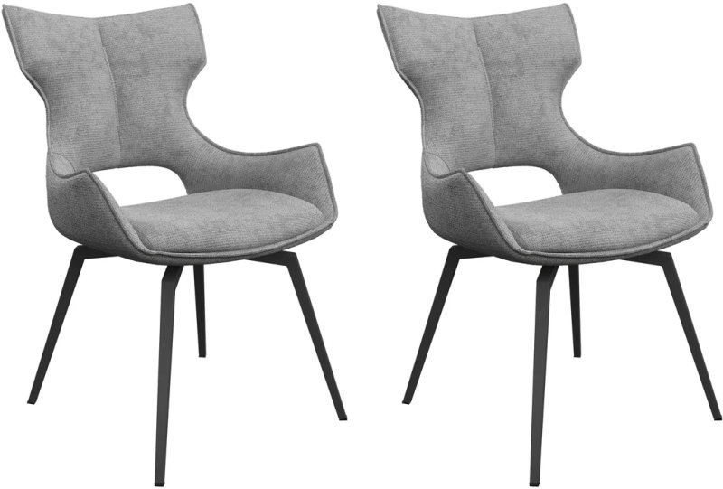 Pair of Raphael Swivel Dining Chairs (Grey) Pair of Raphael Swivel Dining Chairs (Grey)