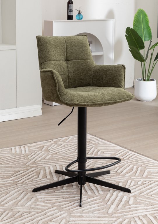 Joseph Swivel Bar Stool (Green Fabric) Joseph Swivel Bar Stool (Green Fabric)