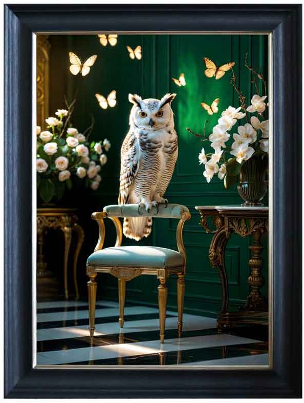 Graceful Snowy Owl In Grandeur 60 x 80cm Graceful Snowy Owl In Grandeur 60 x 80cm