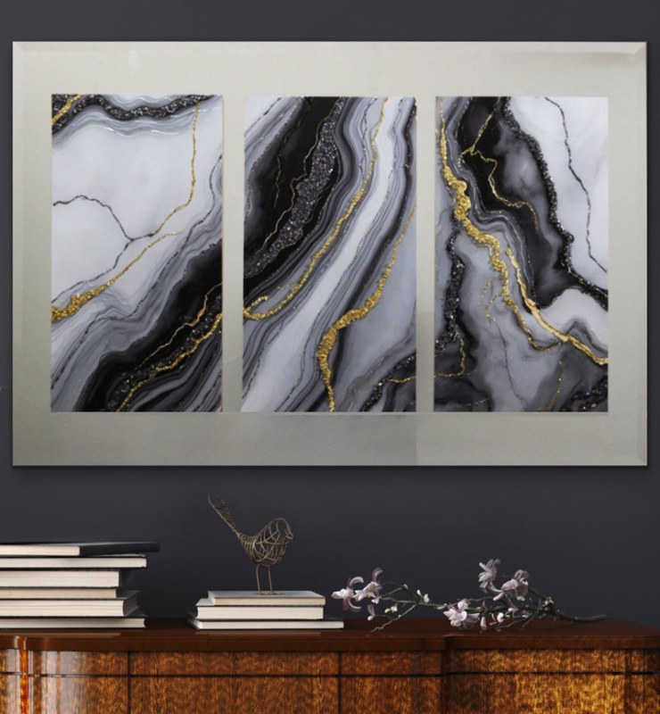 Abstract On Silver Mirror 120 x 80cm Abstract On Silver Mirror 120 x 80cm