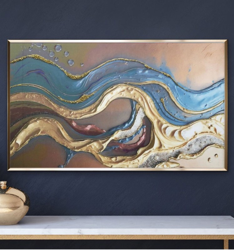 Ethereal Metallic Waves With Rich Burgundy Abstract 100 x 60cm Ethereal Metallic Waves With Rich Burgundy Abstract 100 x 60cm