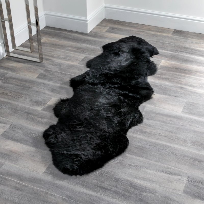 Double Black Sheepskin Rug Double Black Sheepskin Rug