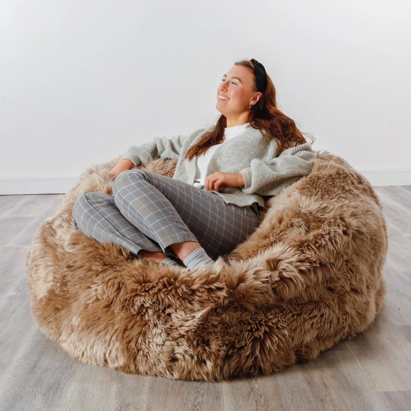 Light Brown Sheepskin Beanbag XXL Light Brown Sheepskin Beanbag XXL