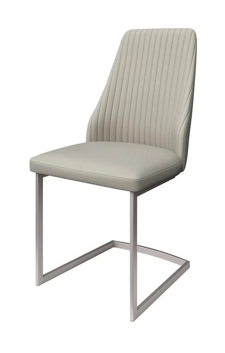Pair of Abbott Dining Chairs (Light Grey Faux Leather) Pair of Abbott Dining Chairs (Light Grey Faux Leather)