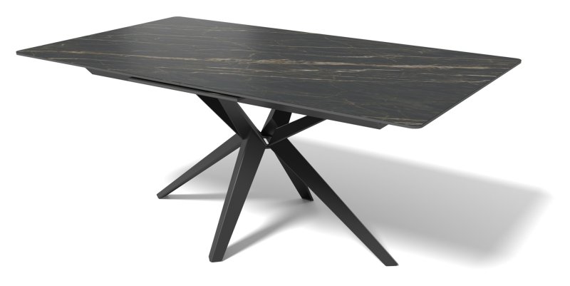 Haku 7115 100x180 Ext 230 Black Ceramic Electric Extending Dining Table Haku 7115 100x180 Ext 230 Black Ceramic Electric Extending Dining Table