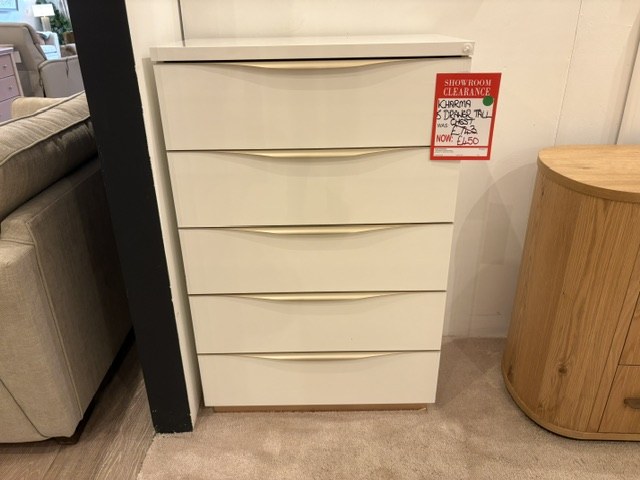 Kharma 5 Drawer Tall Chest (Showroom Clearance) Kharma 5 Drawer Tall Chest (Showroom Clearance)