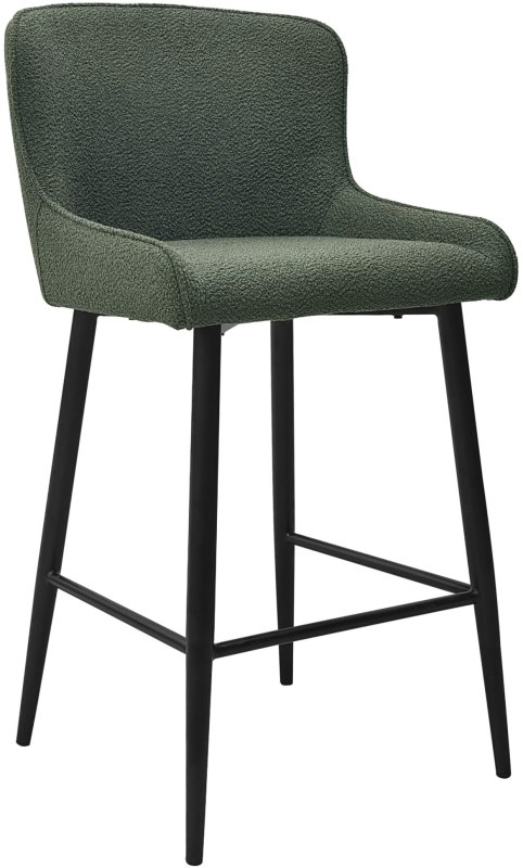 Pair of Isaac Bar Stools (Green Boucle Fabric) by Bentley Designs Pair of Isaac Bar Stools (Green Boucle Fabric) by Bentley Designs