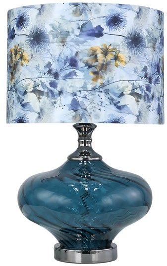 Blue Floral Table Lamp 50cm Blue Floral Table Lamp 50cm