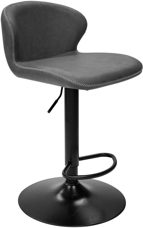 Rosano Gas-Lift Bar Stool (Dark Grey Faux Leather) by Bentley Designs Rosano Gas-Lift Bar Stool (Dark Grey Faux Leather) by Bentley Designs