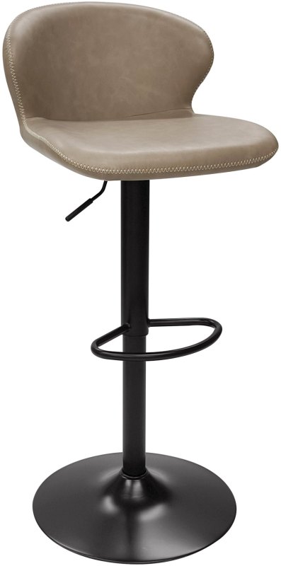 Rosano Gas-Lift Bar Stool (Stone Faux Leather & Black Base) by Bentley Designs Rosano Gas-Lift Bar Stool (Stone Faux Leather & Black Base) by Bentley Designs