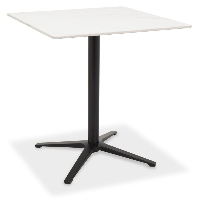 Dexter 70 x 70cm Bistro Table (White Sintered Stone Top) by Bentley Designs Dexter 70 x 70cm Bistro Table (White Sintered Stone Top) by Bentley Designs