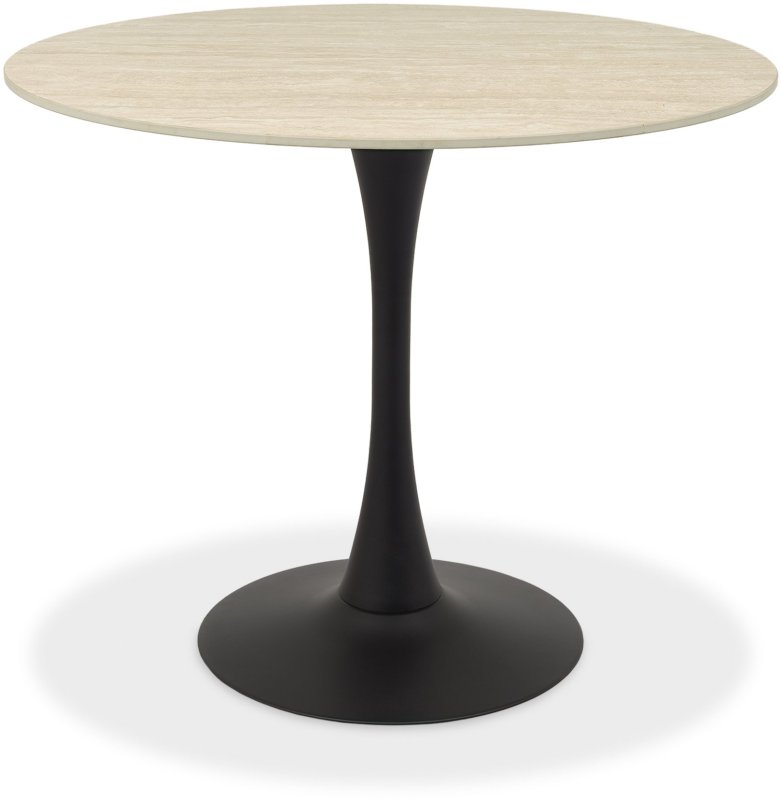 Greyson 90 x 90cm Round Bistro Table (Beige Sintered Stone Top) by Bentley Designs Greyson 90 x 90cm Round Bistro Table (Beige Sintered Stone Top) by Bentley Designs