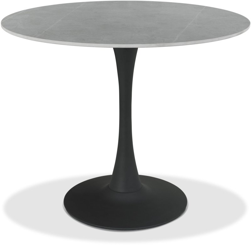 Greyson 90 x 90cm Round Bistro Table (Grey Sintered Stone Top) by Bentley Designs Greyson 90 x 90cm Round Bistro Table (Grey Sintered Stone Top) by Bentley Designs