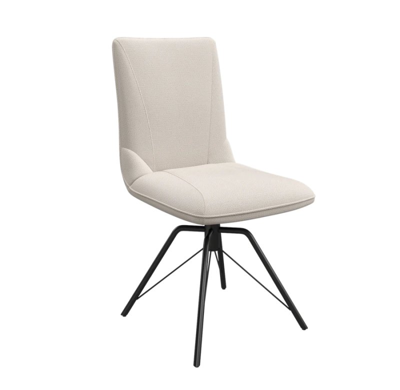 Pair of Faro Swivel Dining Chairs (Ivory Fabric) Pair of Faro Swivel Dining Chairs (Ivory Fabric)