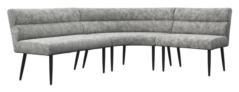 Lazzaro Curved Corner Dining Bench (Grey Fabric) Lazzaro Curved Corner Dining Bench (Grey Fabric)