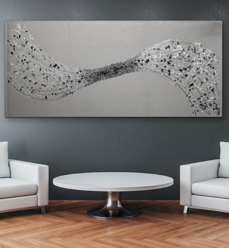 Elegant Sliver Black Cluster wave on mirror 72x162cm Elegant Sliver Black Cluster wave on mirror 72x162cm