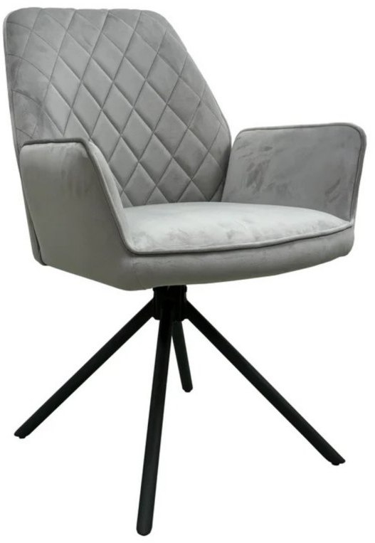 Pair of Lina Swivel Dining Chairs (Light Grey Fabric) Pair of Lina Swivel Dining Chairs (Light Grey Fabric)