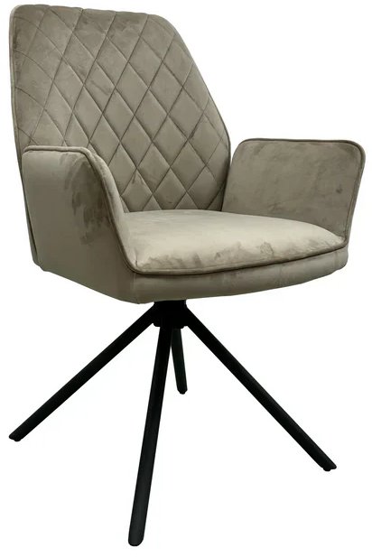 Pair of Lina Swivel Dining Chairs (Mink Fabric) Pair of Lina Swivel Dining Chairs (Mink Fabric)