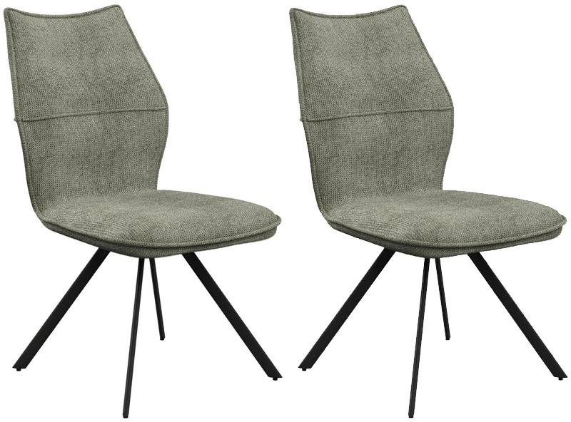 Pair of Como Dining Chairs (Green Fabric) Pair of Como Dining Chairs (Green Fabric)