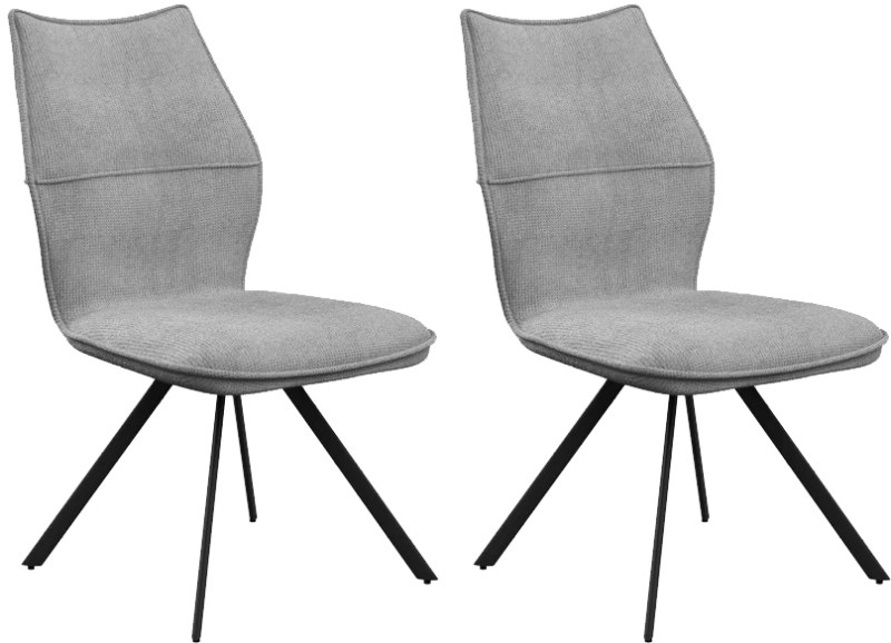 Pair of Como Dining Chairs (Grey Fabric) Pair of Como Dining Chairs (Grey Fabric)