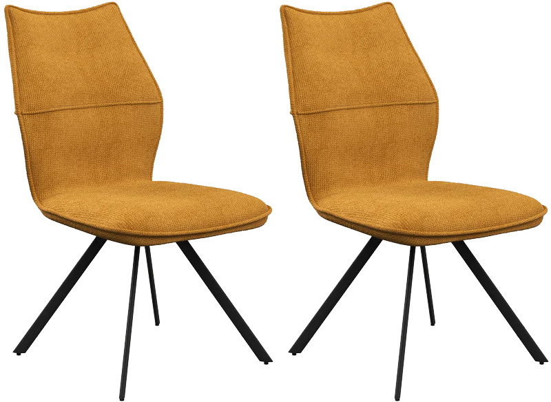 Pair of Como Dining Chairs (Mustard Fabric) Pair of Como Dining Chairs (Mustard Fabric)