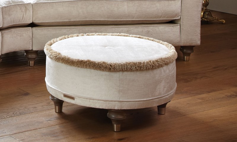 Harvard Round Footstool by Duresta Harvard Round Footstool by Duresta