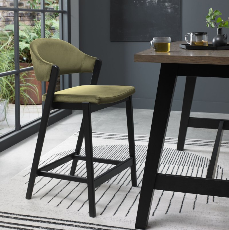 Regent Peppercorn Bar Stool (Cedar Green Velvet) by Bentley Designs Regent Peppercorn Bar Stool (Cedar Green Velvet) by Bentley Designs
