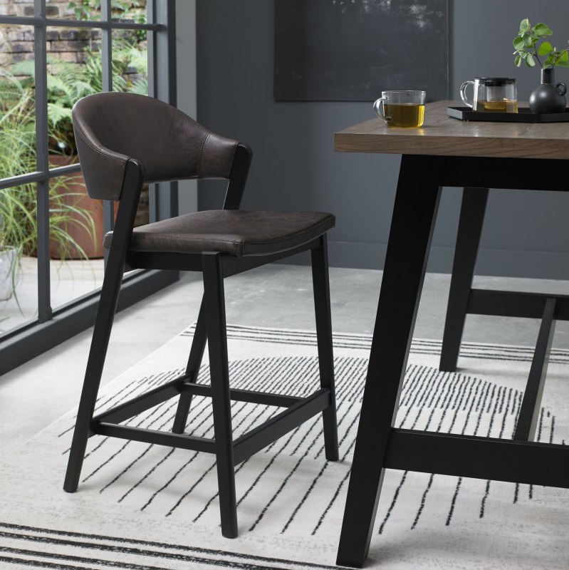 Regent Peppercorn Bar Stool (Old West Bonded Leather) by Bentley Designs Regent Peppercorn Bar Stool (Old West Bonded Leather) by Bentley Designs