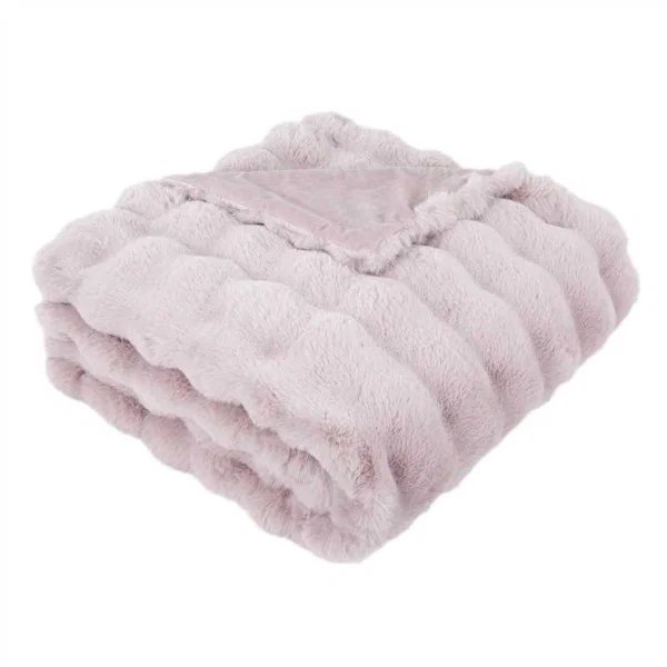 Soft Bubble Throw In Faux Rabbit Baby Pink 150 X 200 Soft Bubble Throw In Faux Rabbit Baby Pink 150 X 200