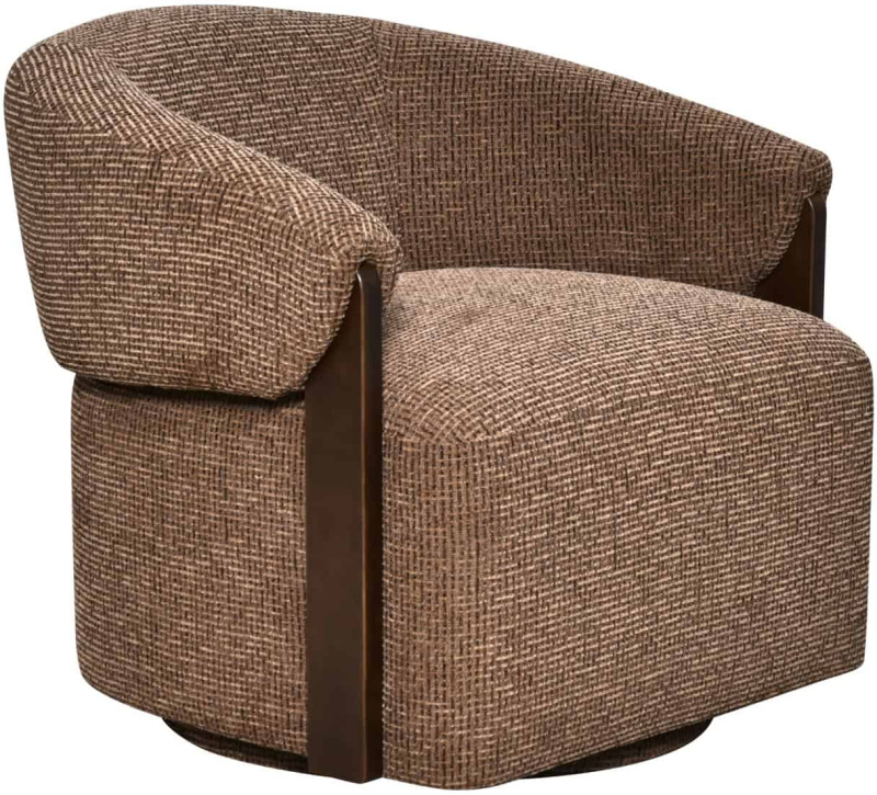 Marina Swivel Lounge Chair - Brown Blockweave FR - by Richmond Interiors Marina Swivel Lounge Chair - Brown Blockweave FR - by Richmond Interiors